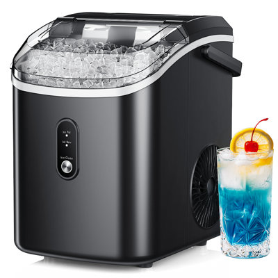 Simzlife 34 Lb. Daily Production Nugget Clear Ice Portable Ice Maker, Black — FIN-0018411 | Fridge.com