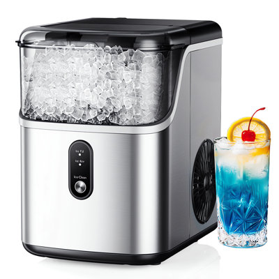 Simzlife 35 Lbs. Daily Production Nugget Stainless Steel Kitchen Countertop Ice Makers, Chewable Ice Maker Machine for Camping and Party | Fridge.com