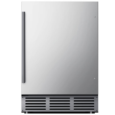 Simzlife 23.5'' W 180 Cans 5 Cu Ft Beverage Refrigerator - Freestanding/Built-In/Under Counter Cooler with Commercial-Grade Stainless Steel Door & Rev | Fridge.com