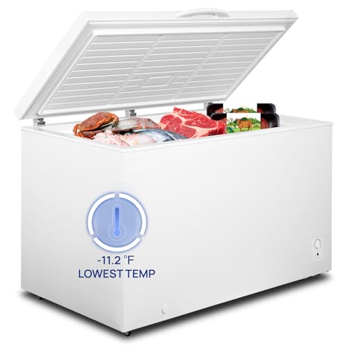 14.5 Cu Ft Deep Freezer - Large Chest Freezer with Removable Basket and 7 Level Adjustable Thermostat - Commercial Freezer Energy Saving Quiet for Restaurants, Supermarkets, and Garages | Fridge.com