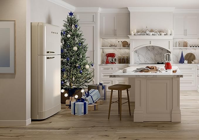 Smeg Fab50urcrb3 Fab50 Retro Style Refrigerator – 19.28 Cu. Ft. Freestanding Fridge-Freezer, Dual Cooling, No-Frost, Adjustable Glass Shelves, Bronze Handle – Cream – Made In Italy Right Hinge - View 4 | Fridge.com