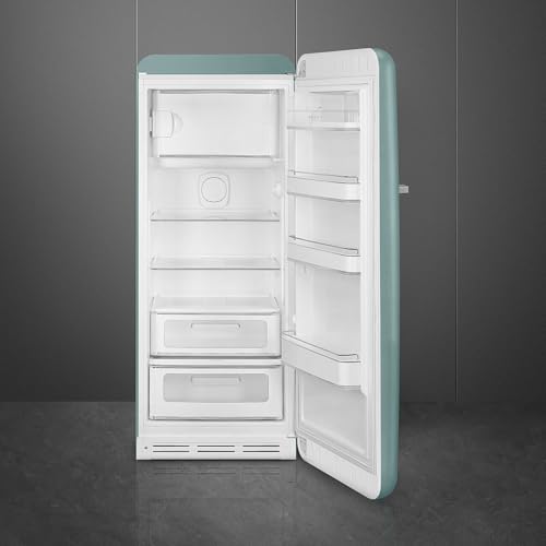 Smeg Retro Style FAB28 50s Style Refrigerator, Right Hinge, Matte Jade – 9.93 cu. ft. – Made In Italy - View 3 | Fridge.com