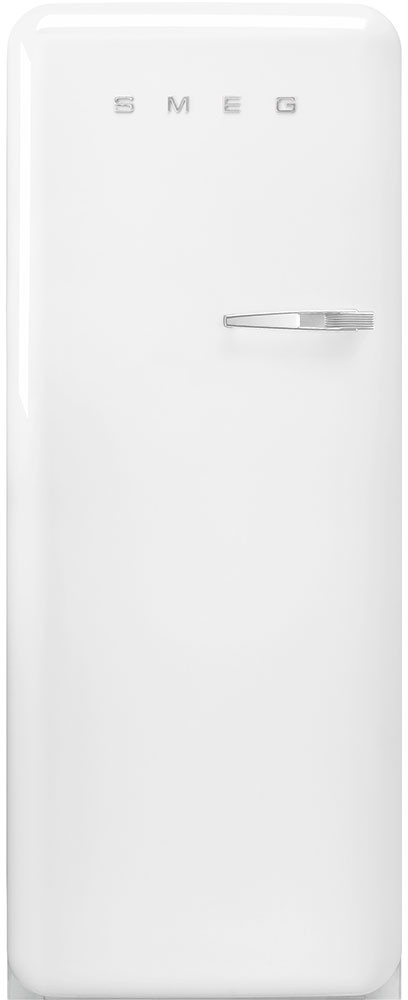 Smeg FAB28 50's Retro Style Aesthetic Top Freezer Refrigerator with 9.93 Cu Total Capacity, Multiflow Cooling System, Adjustable Glass Shelves 24-Inches, White Left Hand Hinge Made In Italy | Fridge.com