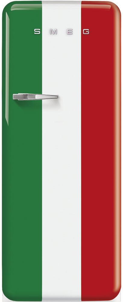 Smeg FAB28 50's Retro Style Top Freezer Refrigerator with 9.93 Cu Total Capacity, Multiflow Cooling System, Adjustable Glass Shelves 24-Inches, Italian Flag Right Hand Hinge, FAB28URDIT3 Made In Italy | Fridge.com