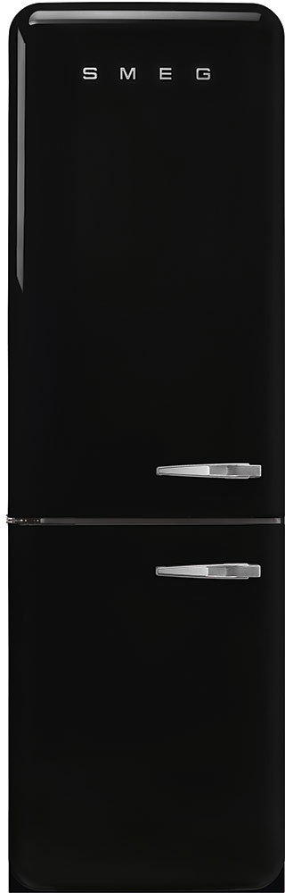 Smeg FAB32 Retro Refrigerator – 50s Style Fridge with Bottom Freezer, No-Frost, LED Display & Lighting, LifePlus Zone, Multi-Airflow – 12.2 cu ft – Black - Made in Italy | Fridge.com