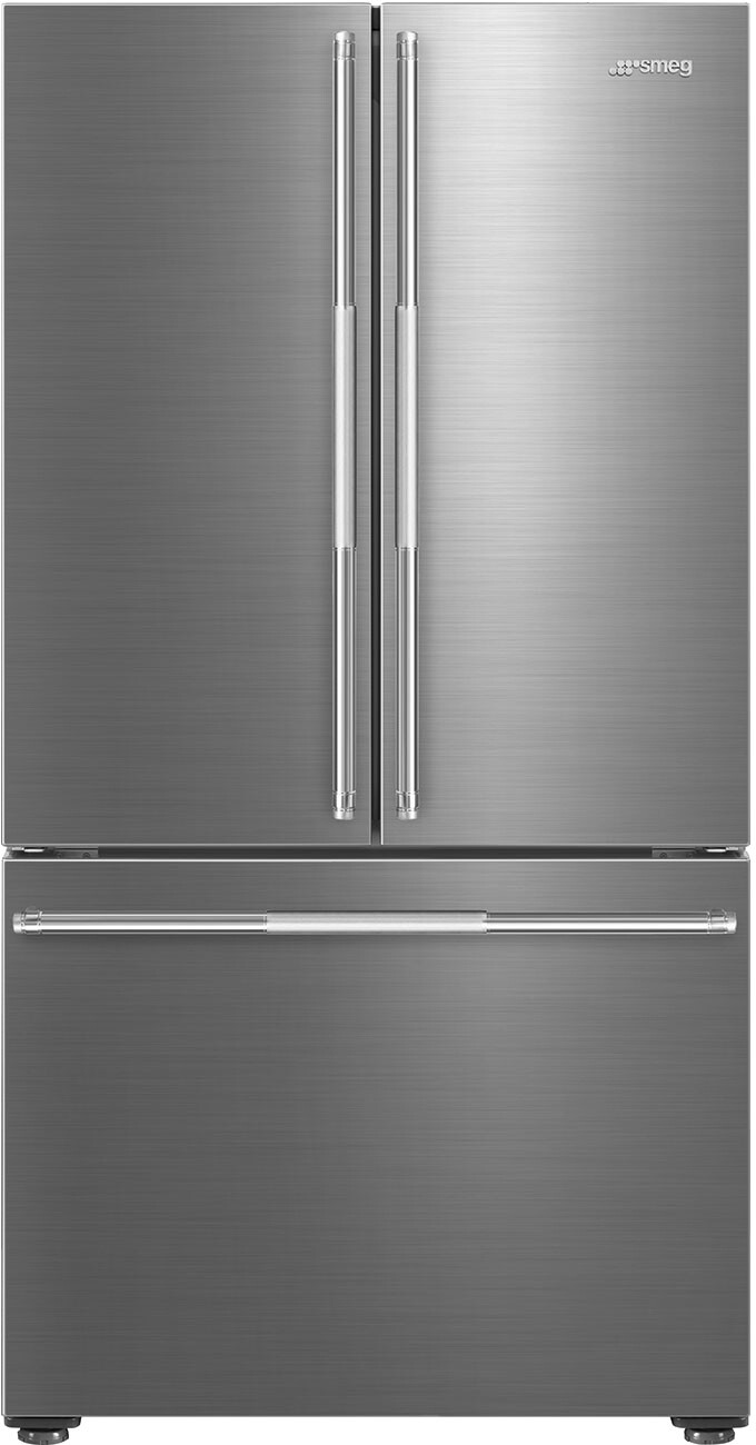Smeg 36 Inch 36" Counter Depth French Door Refrigerator FD36UXIW | Fridge.com