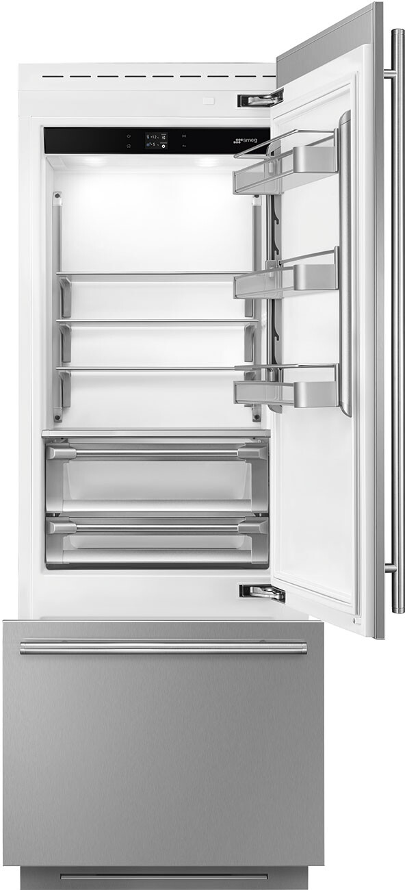 Smeg 30 Inch 30" Built In Bottom Freezer Refrigerator RBMU30RX | Fridge.com