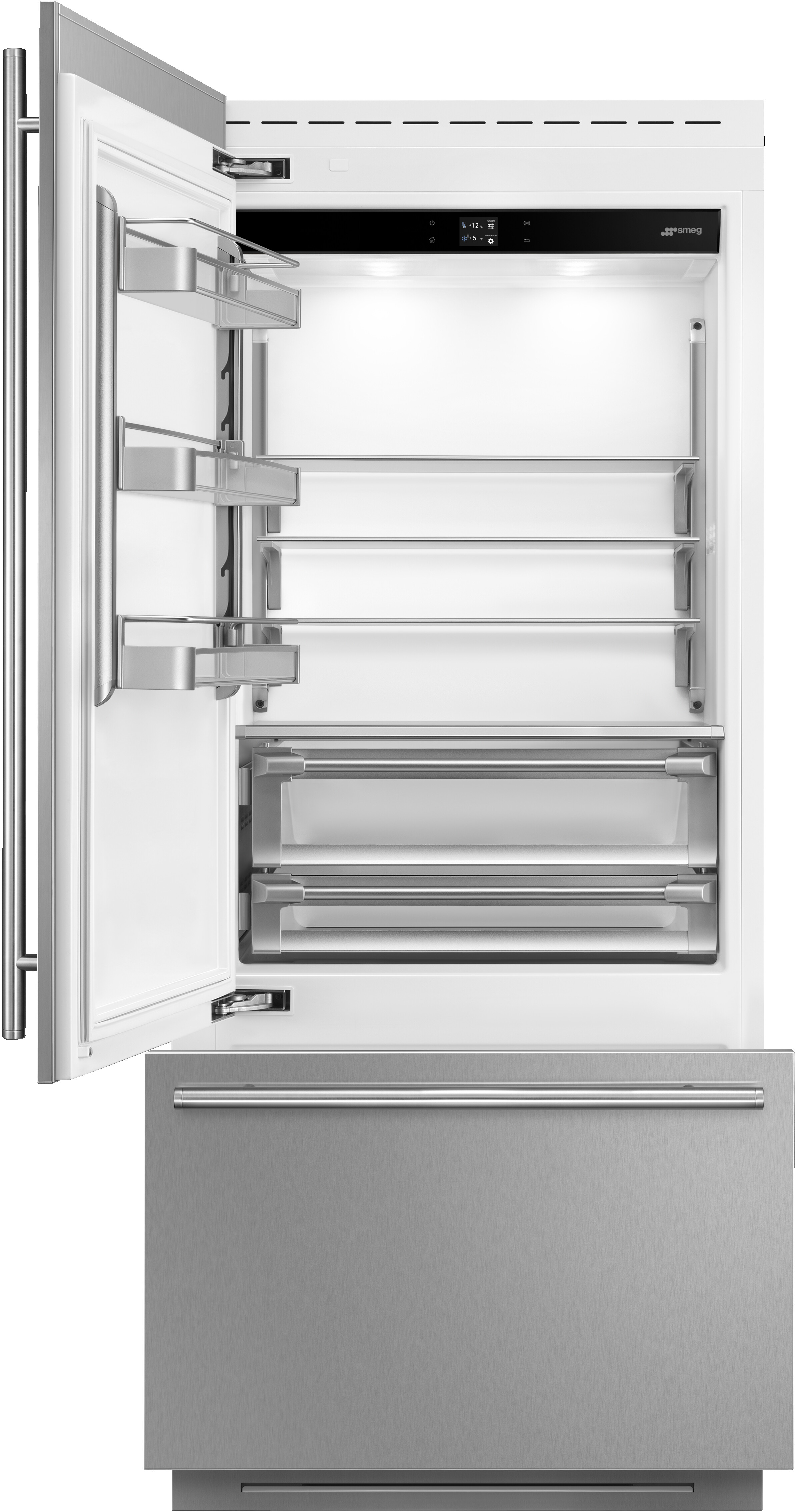 Smeg 36 Inch Built In Bottom Freezer Refrigerator RBMU36LX — FIN-0018013 | Fridge.com