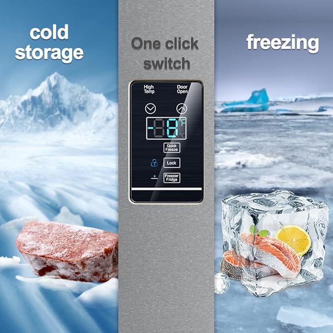Smeta Upright Freezer 18 cu ft Convertible Freezers Refrigerator, Garage Ready Stand Up Frost-Free Freeerless Fridge With Tempered Glass Shelves Ss - View 3 | Fridge.com