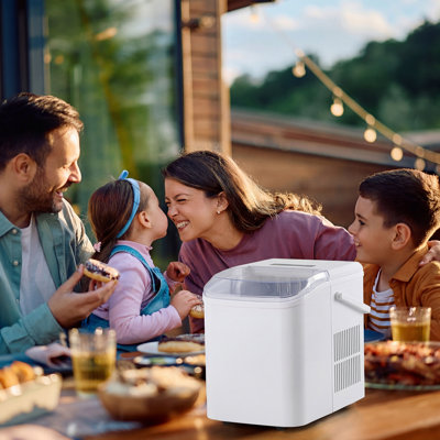 Countertop Ice Maker With Handle,Self-Cleaning Ice Machine,9 Ice Cubes Ready In 6 Mins For Home/Kitchen/Bar/Party/Camping | Fridge.com