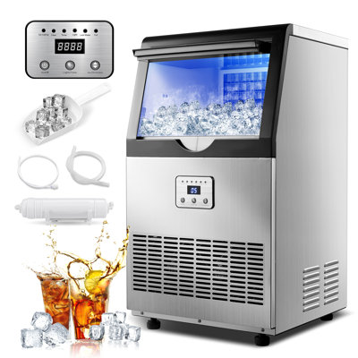 90lbs/24H Commercial Ice Maker Machine,Auto Self-Cleaning,Under Counter/Freestanding | Fridge.com