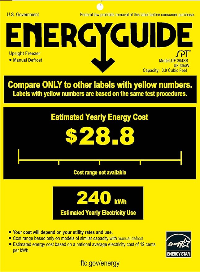 SPT UF-304SS: 3.0 cu.ft. Upright Freezer In Stainless Steel - Energy Star - View 2 | Fridge.com