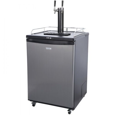 Beer Kegerator, Dual Tap Draft Beer Dispenser, Full Size Keg Refrigerator With Shelves | Fridge.com