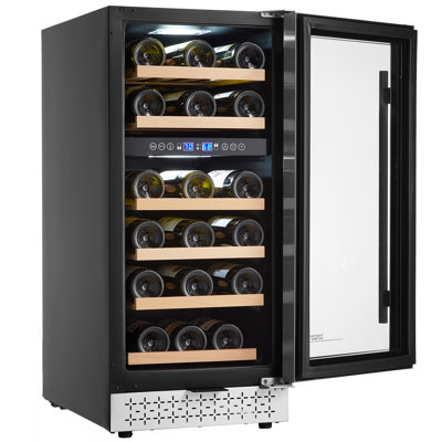 Wine Cooler 28 Bottle Dual Zone Mini Wine Fridge with Glass Door Temp Control | Fridge.com