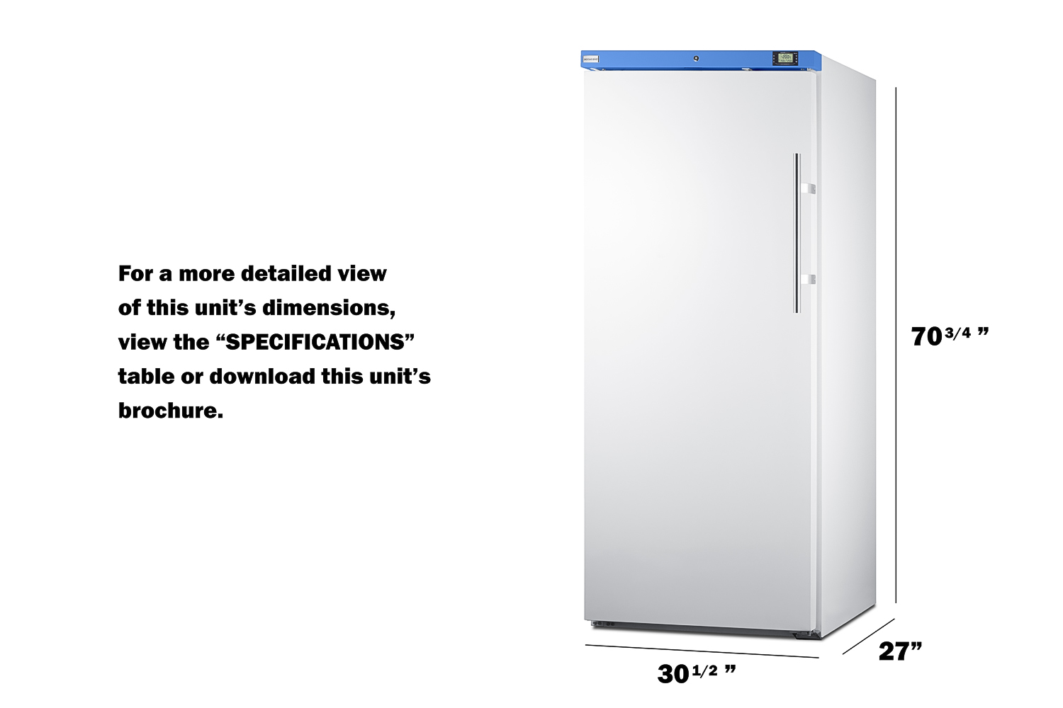 Summit Commercial 31" Upright Freezer AFM19W - View 6 | Fridge.com