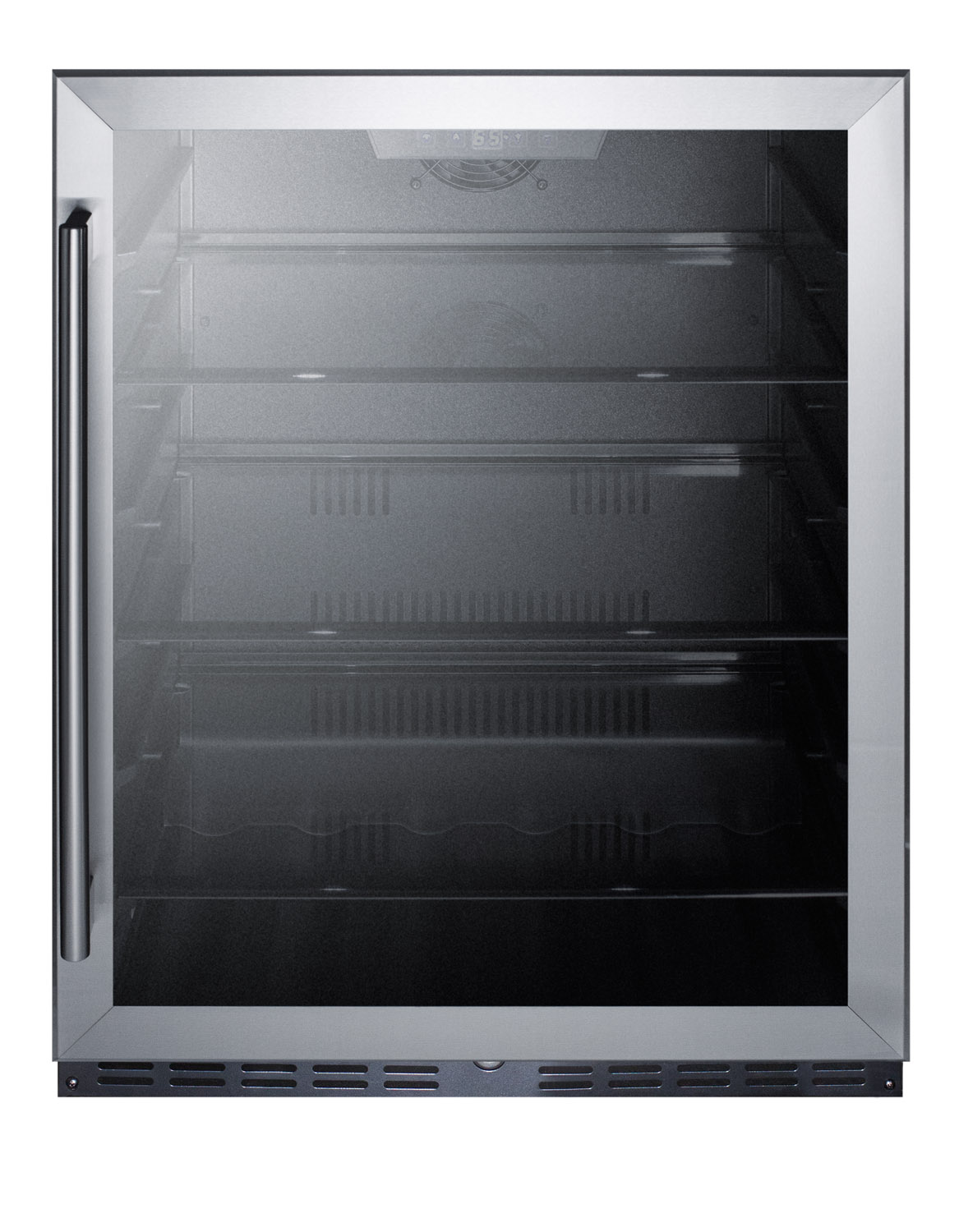 Summit Appliance 23.63'' W Convertible 108 Cans (12 oz.) 5 Cubic Feet Beverage Cooler With Reversible Glass Door - View 2 | Fridge.com