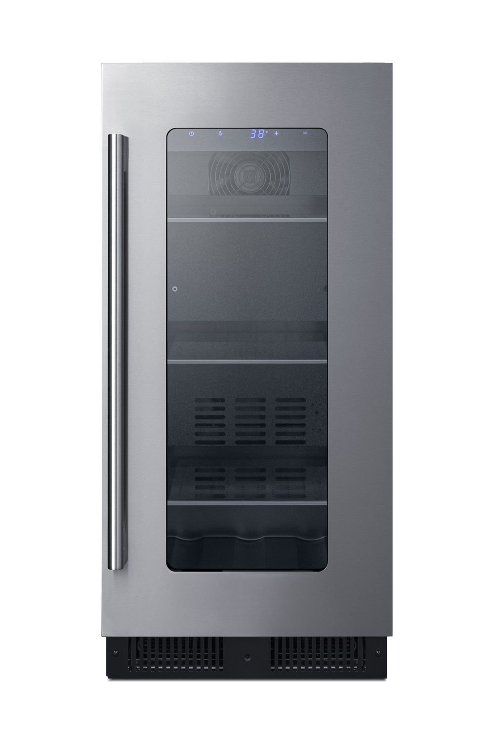 Summit Appliance 14.75'' W Convertible 30 Cans (12 oz.) 2.3 Cubic Feet Beverage Cooler With Reversible Glass Door - View 2 | Fridge.com