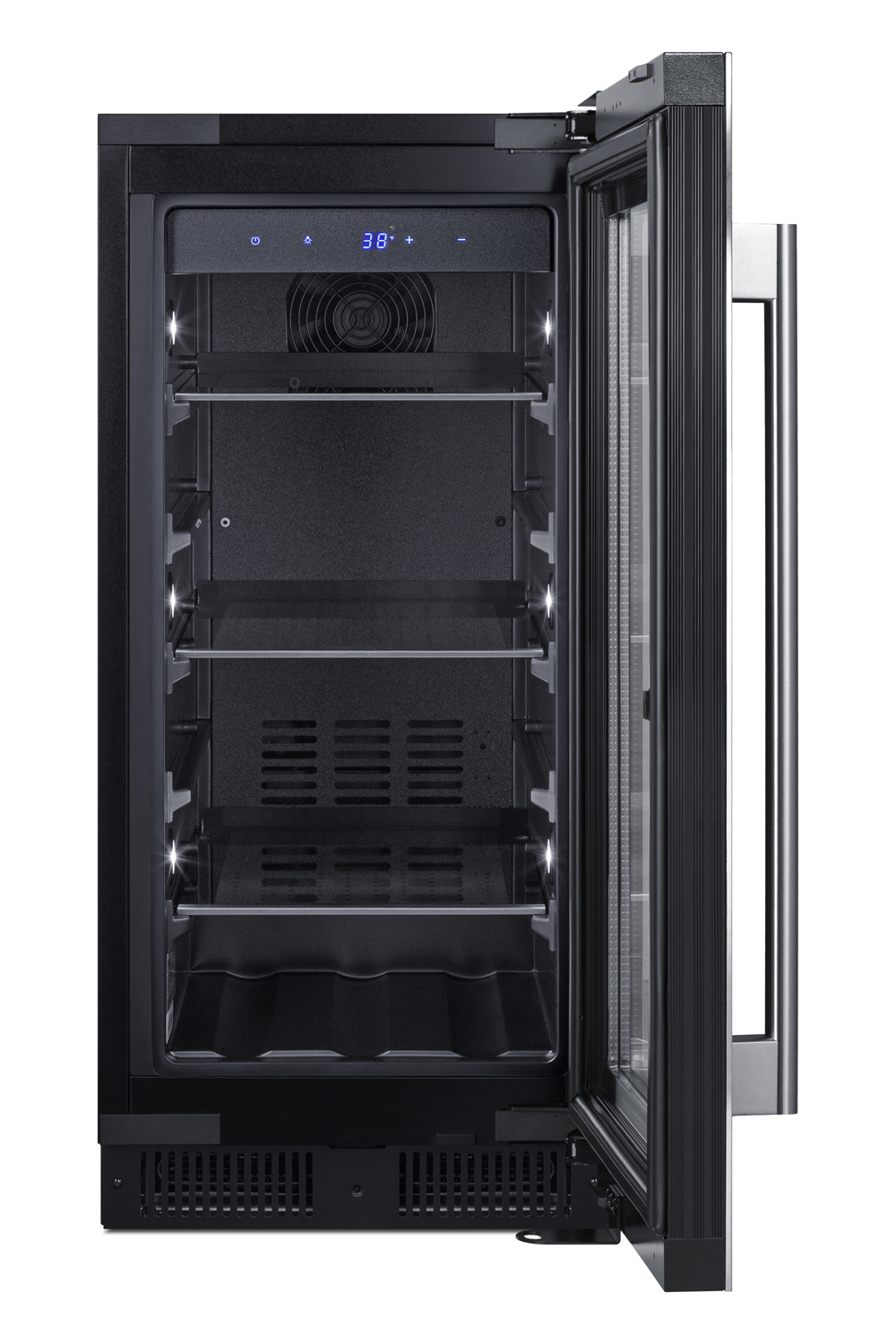 Summit Appliance 14.75'' W Convertible 30 Cans (12 oz.) 2.3 Cubic Feet Beverage Cooler With Reversible Glass Door - View 4 | Fridge.com