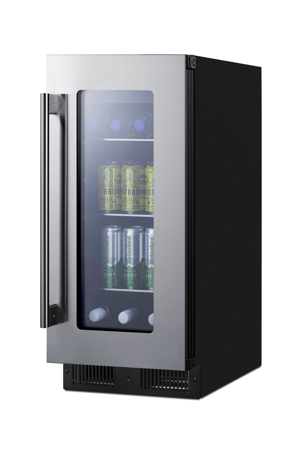Summit Appliance 14.75'' W Convertible 30 Cans (12 oz.) 2.3 Cubic Feet Beverage Cooler With Reversible Glass Door - View 6 | Fridge.com