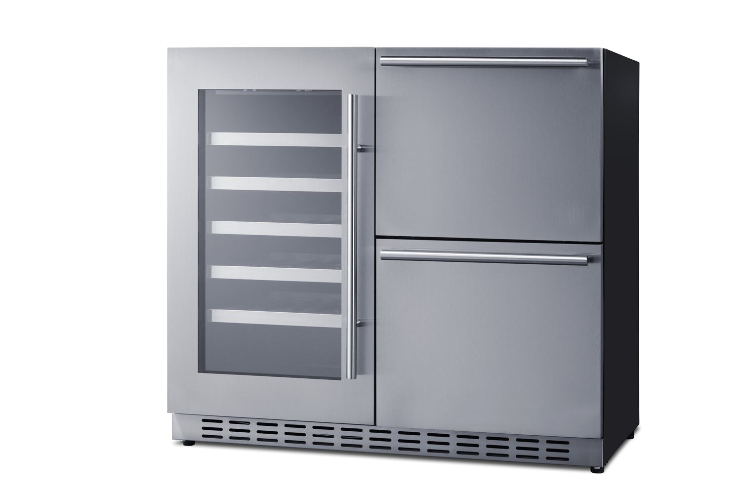Summit Appliance 36" Wide Combination Wine Cellar & 2-Drawer Refrigerator, ADA Compliant - View 3 | Fridge.com