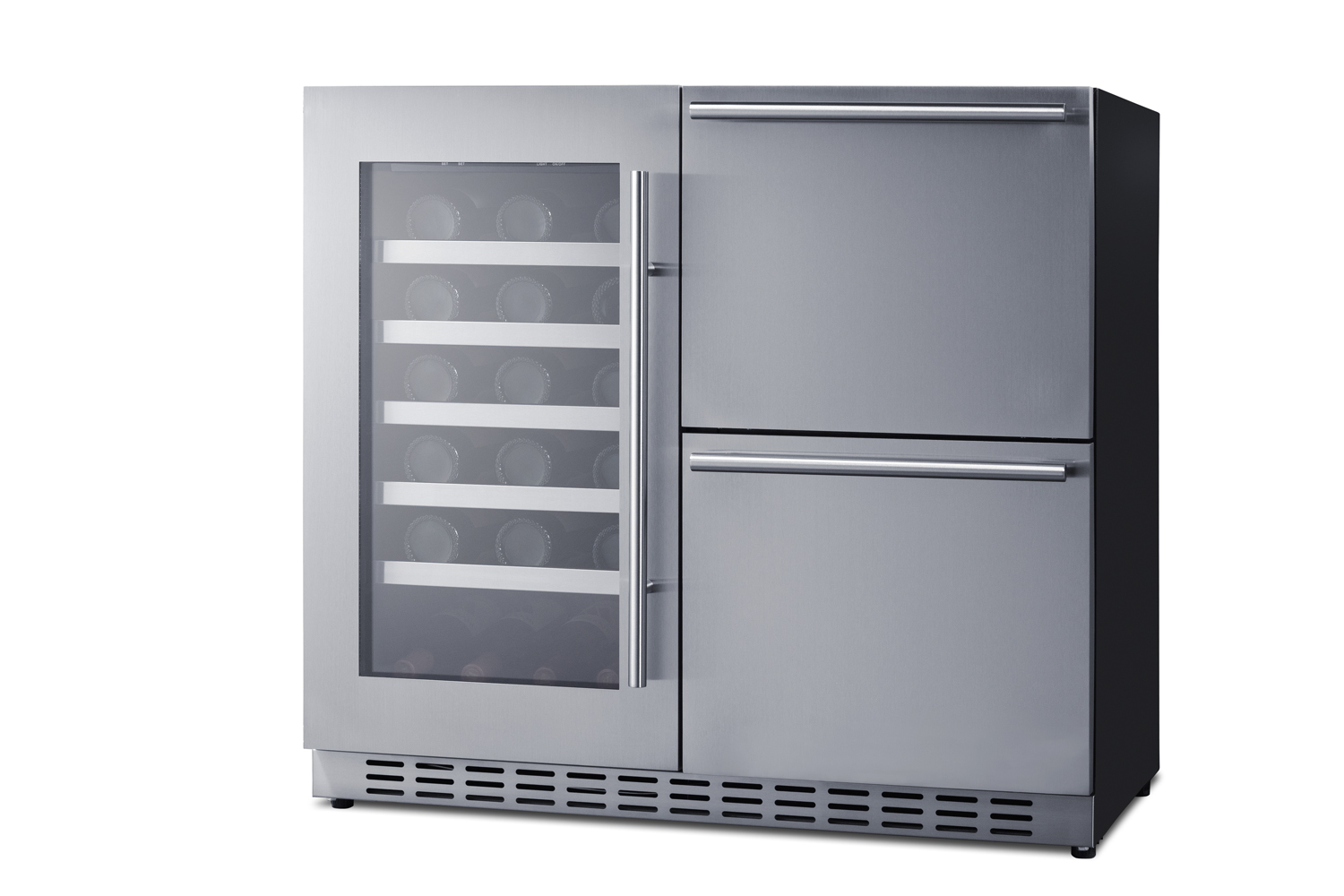 Summit Appliance 36" Wide Combination Wine Cellar & 2-Drawer Refrigerator, ADA Compliant - View 4 | Fridge.com