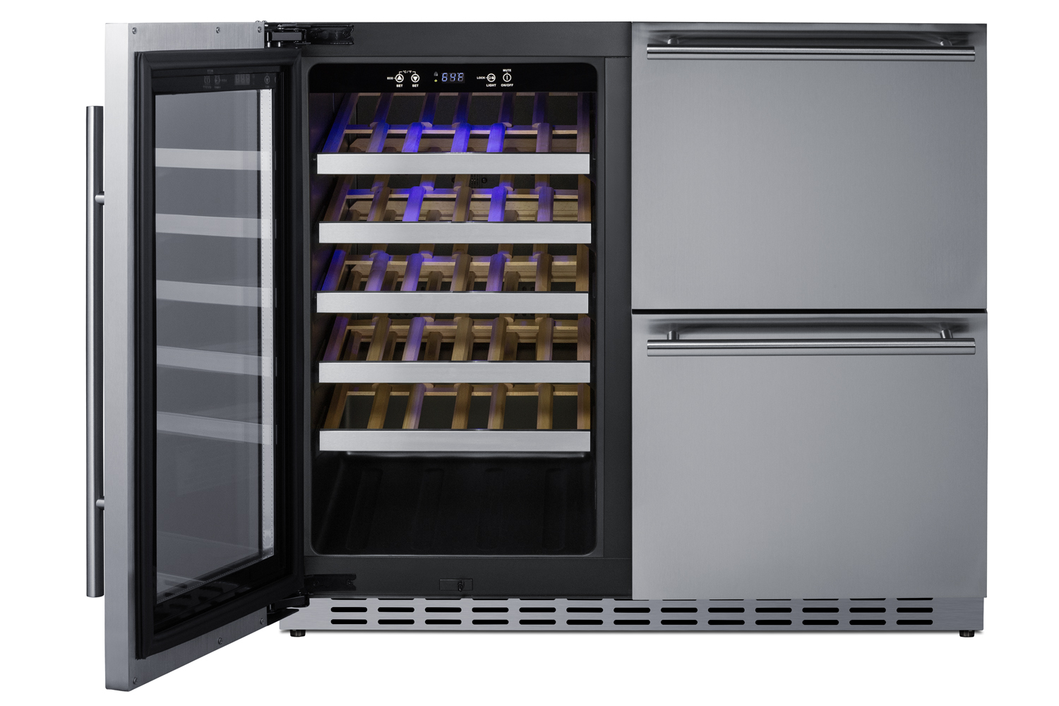 Summit Appliance 36" Wide Combination Wine Cellar & 2-Drawer Refrigerator, ADA Compliant - View 6 | Fridge.com