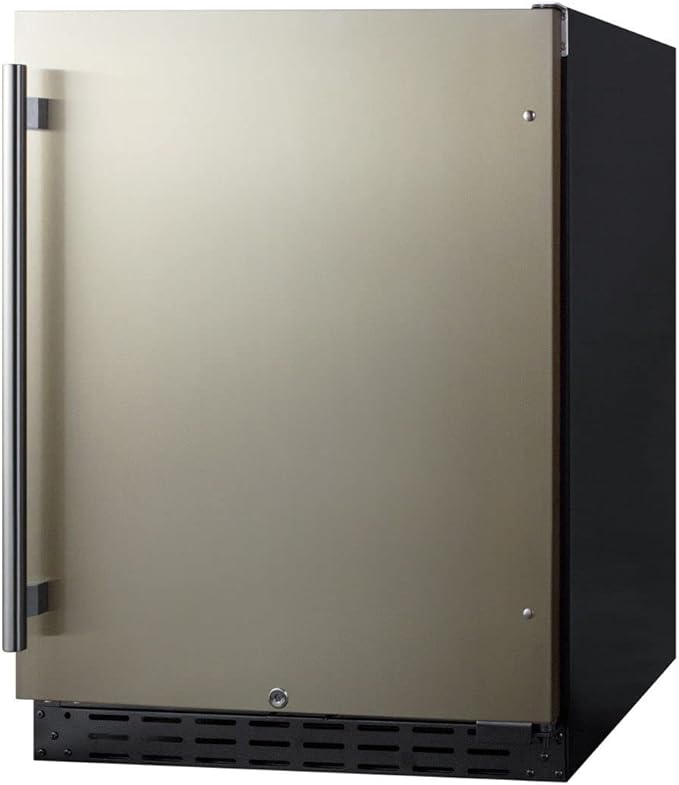 Summit 24" Built-in Refrigerator, 4.8 cu.ft., ADA Compliant, Stainless Steel/Black- AL55 | Fridge.com