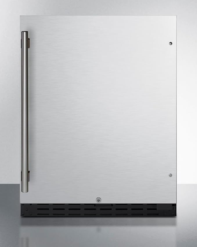 Summit 24" Built-In Refrigerator, 4.8 cu.ft., ADA Compliant, Stainless Steel/Black- AL55 - View 2 | Fridge.com