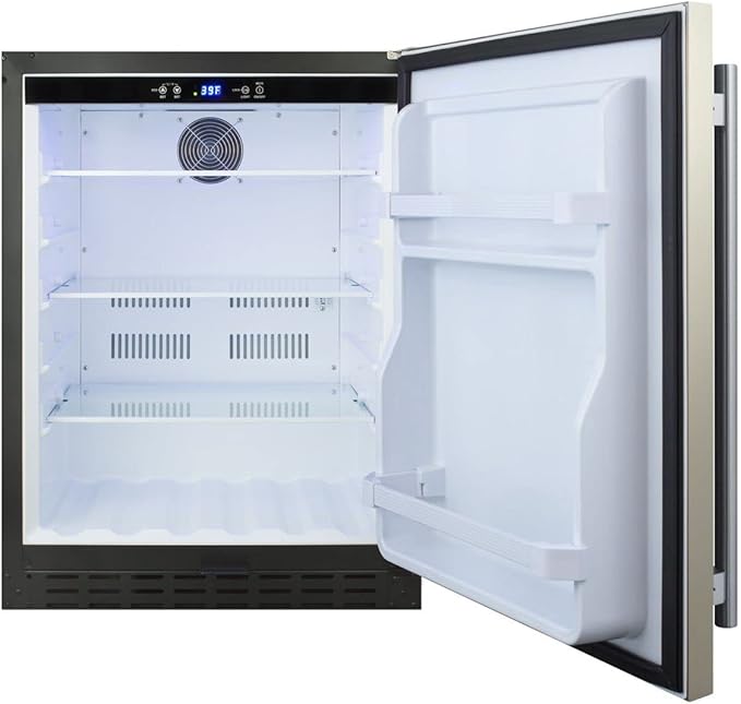 Summit 24" Built-In Refrigerator, 4.8 cu.ft., ADA Compliant, Stainless Steel/Black- AL55 - View 5 | Fridge.com