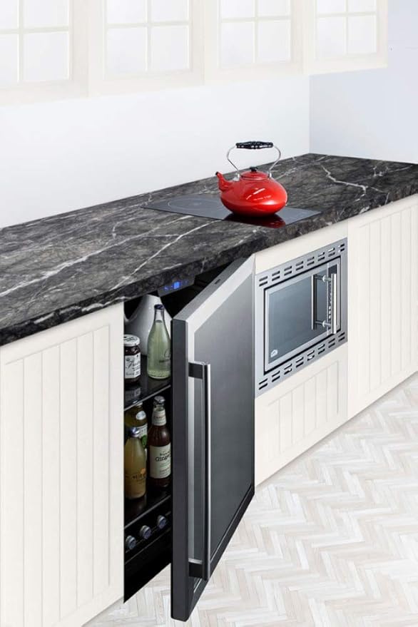 Summit 24" Refrigerator, 5.0 cu.ft. Capacity, ADA Compliant, Stainless Steel, Built-In, Glass Door - AL57G - View 2 | Fridge.com