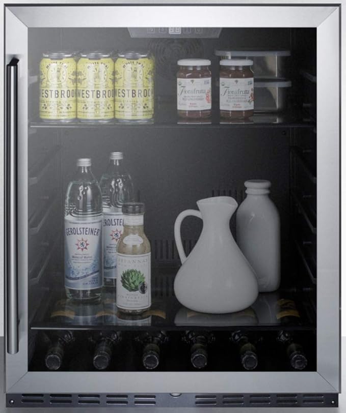 Summit 24" Refrigerator, 5.0 cu.ft. Capacity, ADA Compliant, Stainless Steel, Built-In, Glass Door - AL57G - View 4 | Fridge.com