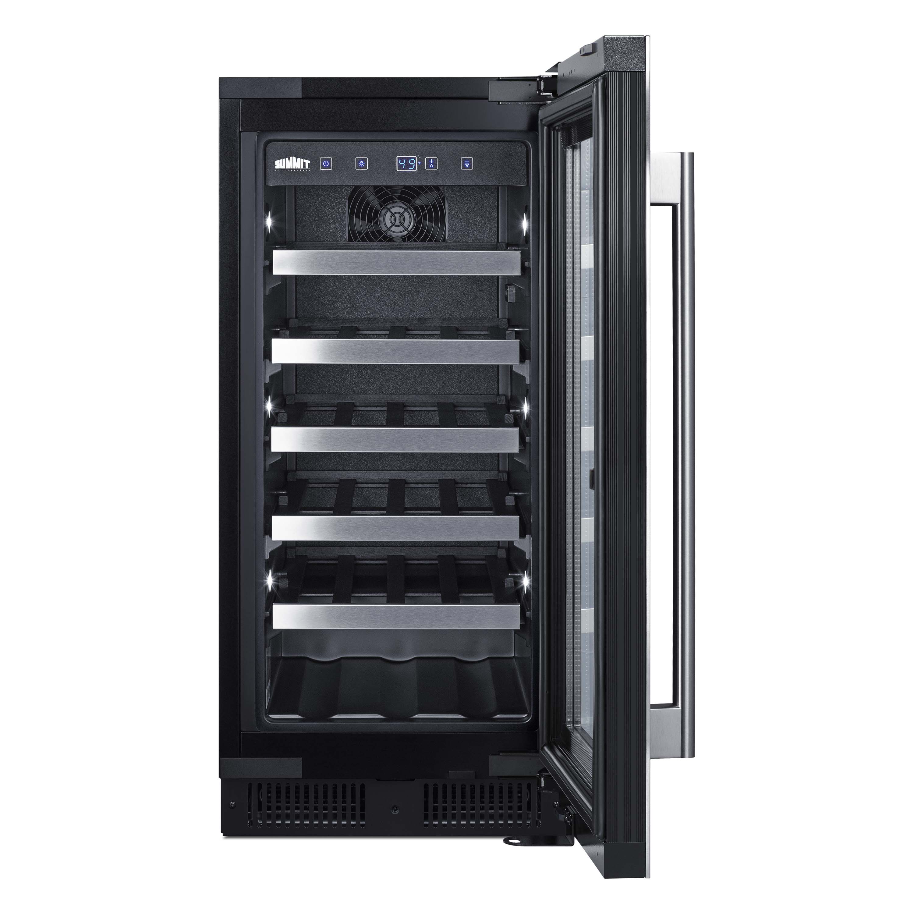 Summit Appliance Single Zone 14.75'' 23 Bottle Wine Refrigerator with Reversible Door — FIN-0018288 | Fridge.com