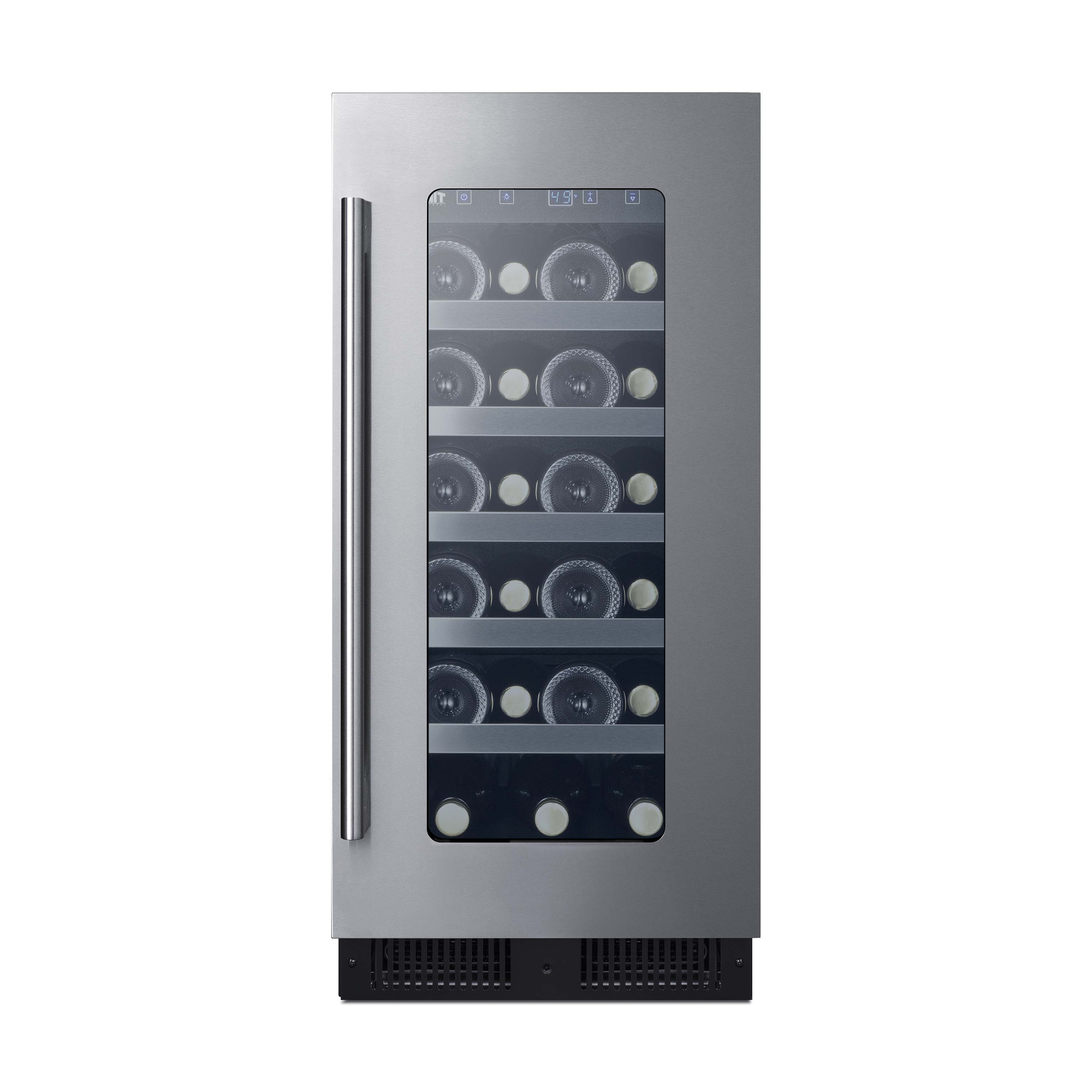 Summit Appliance Single Zone 14.75'' 23 Bottle Wine Refrigerator with Reversible Door — FIN-0018288 | Fridge.com
