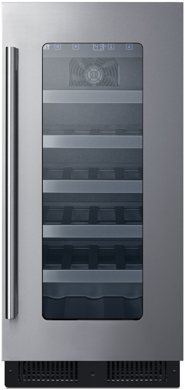 Summit Appliance Single Zone 14.75'' 23 Bottle Wine Refrigerator with Reversible Door — FIN-0018276 | Fridge.com