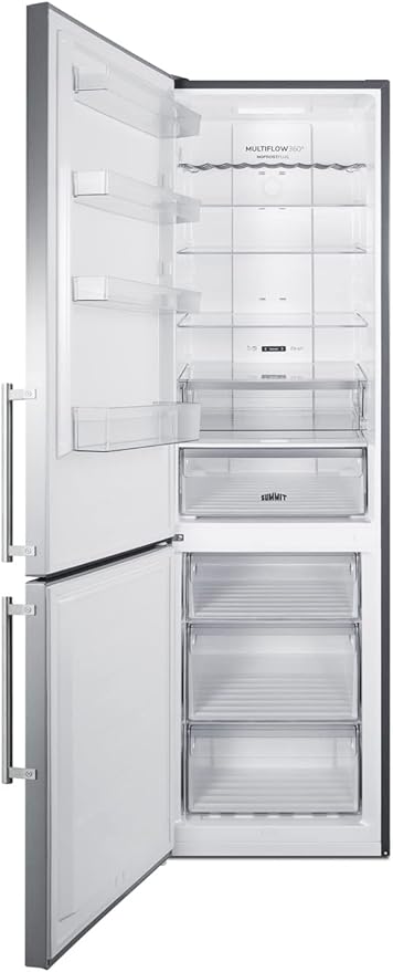 Summit 24" Refrigerator-Freezer, 11.7 cu.ft Capacity, Bottom Freezer, Counter Depth Refrigerator, Stainless Steel - FFBF181ES2LHD (Left Handed Door Swing) - View 2 | Fridge.com