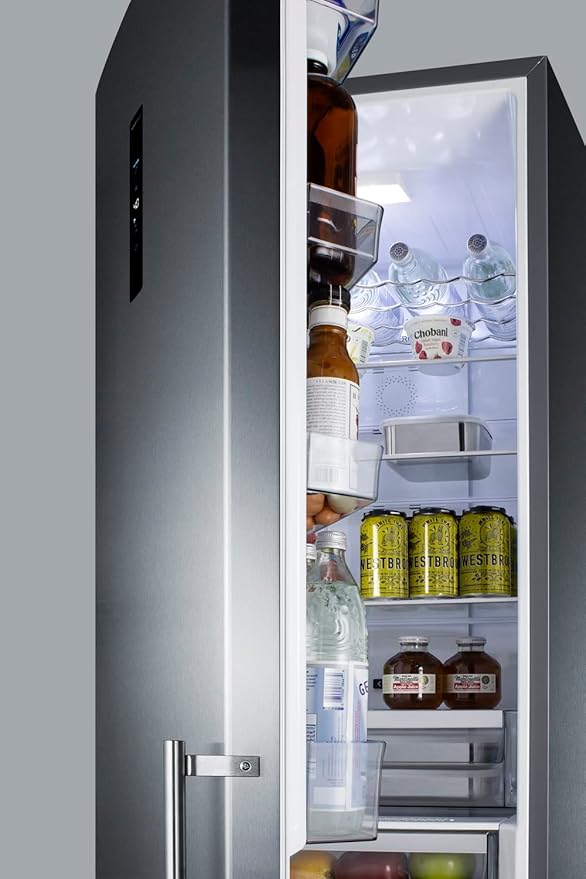 Summit 24" Refrigerator-Freezer, 11.7 cu.ft Capacity, Bottom Freezer, Counter Depth Refrigerator, Stainless Steel - FFBF181ES2LHD (Left Handed Door Swing) - View 5 | Fridge.com
