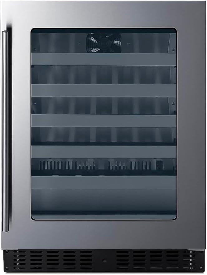 Summit 24” Wine Cellar, Built-in Wine Cellar, Shallow 18” Depth, 33 Bottle Capacity, ADA Compliant, Stainless Steel- ASDW2412 | Fridge.com