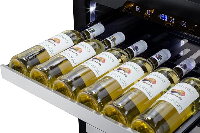 Summit 24” Wine Cellar, Built-In Wine Cellar, Shallow 18” Depth, 33 Bottle Capacity, ADA Compliant, Stainless Steel- ASDW2412 - View 3 | Fridge.com