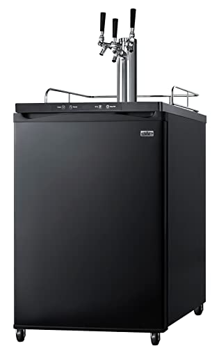 Summit Appliance SBC635MTRIPLE 24" Wide Kegerator, Black; Full-Sized Beer Dispenser; 5.6 cu.ft Capacity; Triple Tap System; Stainless Steel Floor Cover; Digital Thermostat; Automatic Defrost - View 2 | Fridge.com