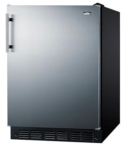 Summit FF6BK2SSADA 24” Wide ADA Under Counter Refrigerator 5.5 cu.ft. Made In Europe With Automatic Defrost Operation, Reversible Stainless-Steel Door, And Deluxe Black Interior (ADA Right Hand Door) - View 5 | Fridge.com