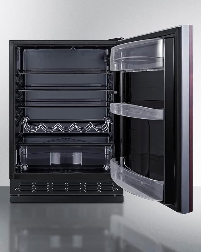 Summit FF6BK2SSRSIF 24” Wide Under Counter Refrigerator 5.5 cu.ft. With Panel-Ready Door (Panel Not Included) Automatic Defrost Operation, And Deluxe Black Interior (Panel Ready-Rhd) - View 5 | Fridge.com