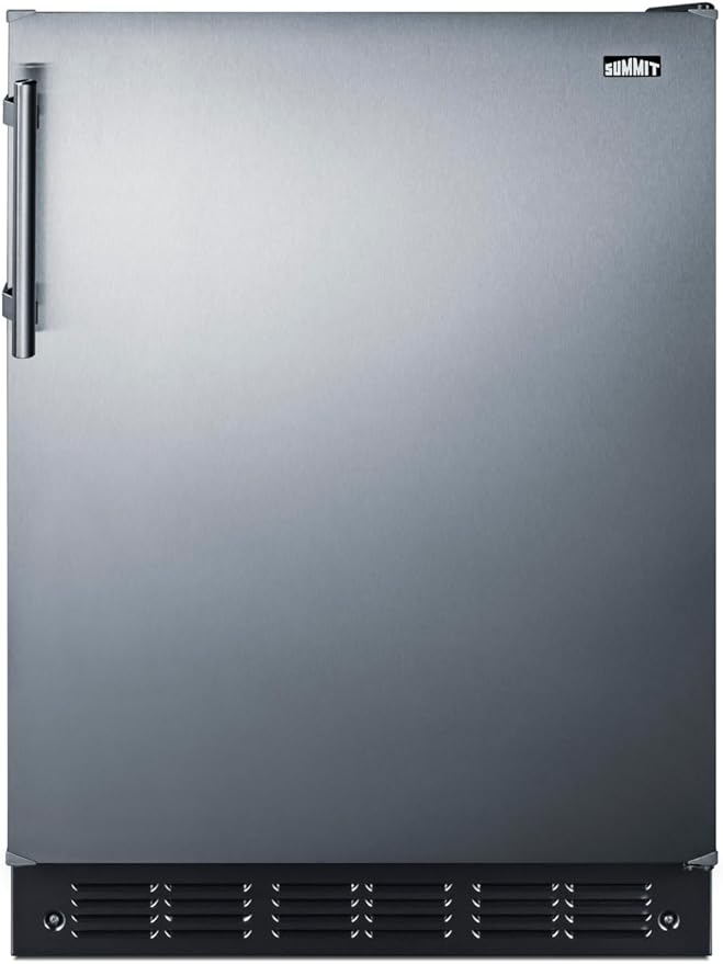 Summit 24" Refrigerator-Freezer, Peak24 Undercounter Fridge, 5.0 cu.ft. Capacity, Stainless Steel/Black- CT66BK2SS | Fridge.com