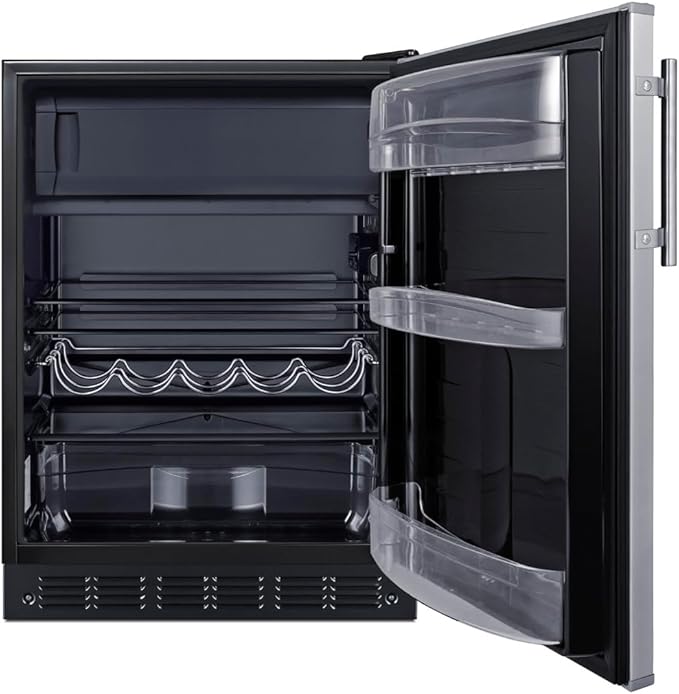 Summit 24" Refrigerator-Freezer, Peak24 Undercounter Fridge, 5.0 cu.ft. Capacity, Stainless Steel/Black- CT66BK2SS - View 3 | Fridge.com