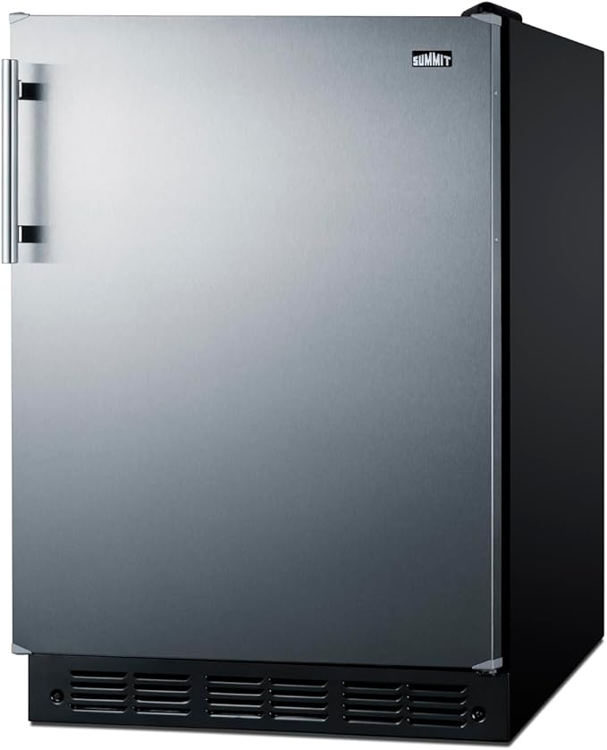 Summit 24" Refrigerator-Freezer, Peak24 Undercounter Fridge, 5.0 cu.ft. Capacity, Stainless Steel/Black- CT66BK2SS - View 6 | Fridge.com
