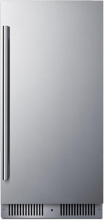 Summit 15” Refrigerator, 1.8 cu.ft. Capacity, Built-in Refrigerator Undercounter, Shallow 18” Depth, Stainless Steel- SDHR1534 | Fridge.com