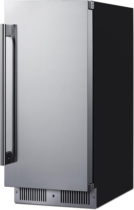 Summit 15” Refrigerator, 1.8 cu.ft. Capacity, Built-In Refrigerator Undercounter, Shallow 18” Depth, Stainless Steel- SDHR1534 - View 4 | Fridge.com