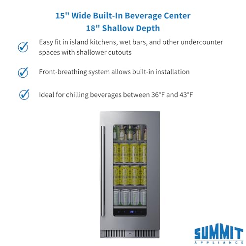 Summit 15” Beverage Center, Commercial, Stainless Steel - Sdhg1533 - View 6 | Fridge.com
