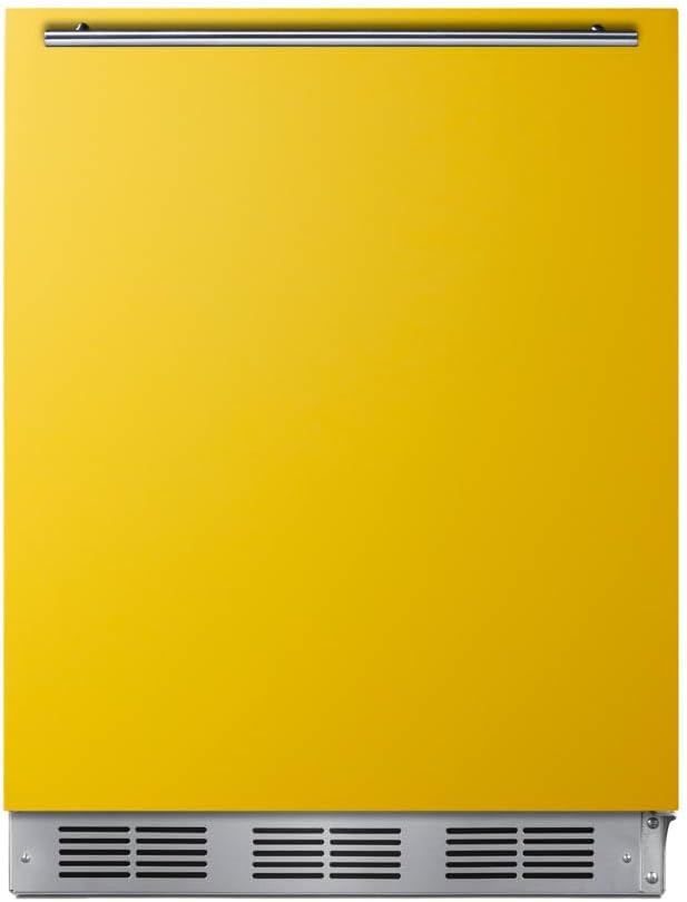 Summit 24" Refrigerator Freezer, Undercounter Fridge, 5.04 Cu.Ft. Capacity, ADA Compliant, Energy Star, Yellow - Brf611whyada - View 2 | Fridge.com