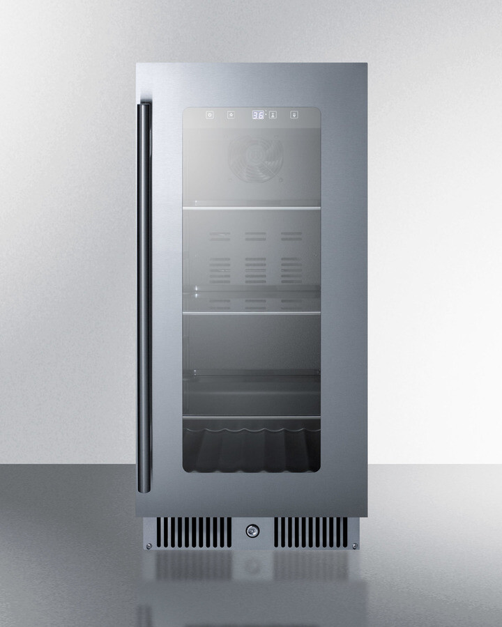 Summit Appliance 14.88'' W Convertible 112 Cans (12 oz.) 2.8 Cubic Feet Beverage Cooler with Glass Door | Fridge.com