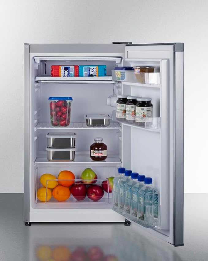 Summit 19” Refrigerator-Freezer, Compact, 3.1 cu.ft. Capacity, Stainless Steel - CM42PL (Rignt Hand Door) - View 3 | Fridge.com